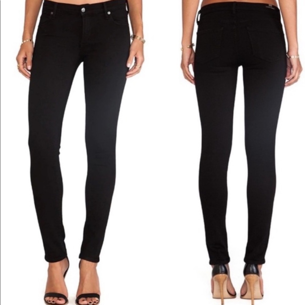 Citizens Of Humanity Avedon Slick Black Skinny Leg Jeans, Low Rise Size 25